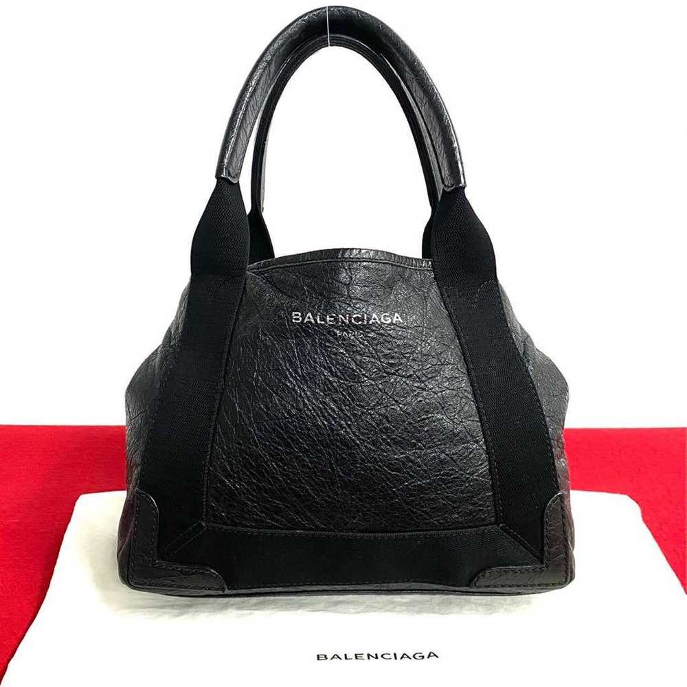 Brand New Balenciaga Navy Canvas XS Leather Handb… - image 1