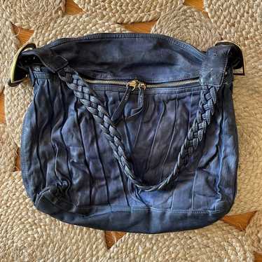 Vintage Treesje indigo leather hobo shoulderbag - image 1