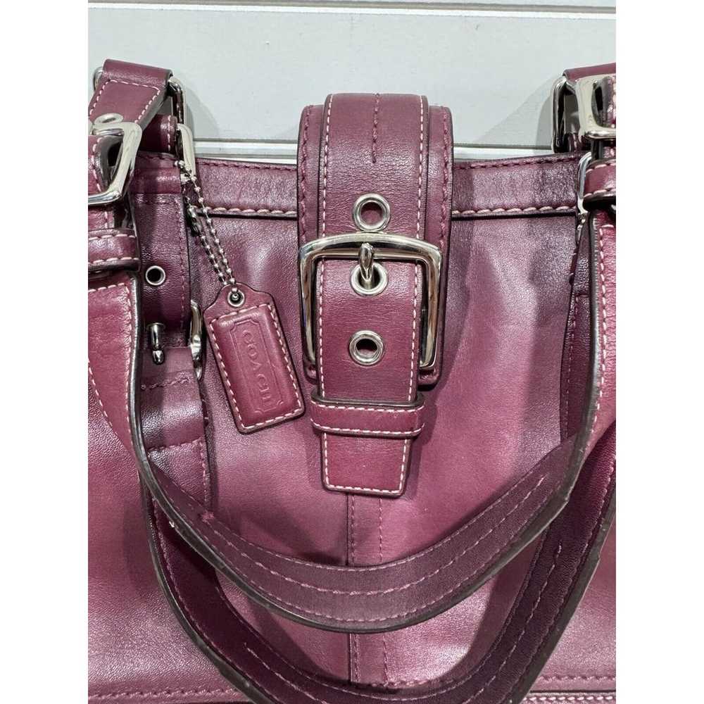 COACH Hampton Burgundy Leather Satchel Handbag Sh… - image 2