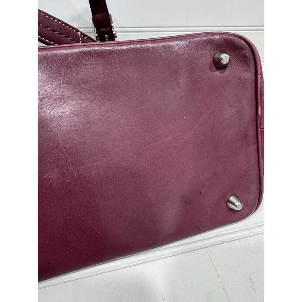 COACH Hampton Burgundy Leather Satchel Handbag Sh… - image 5