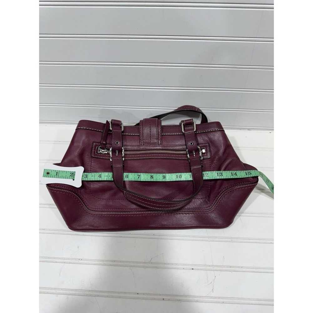 COACH Hampton Burgundy Leather Satchel Handbag Sh… - image 7