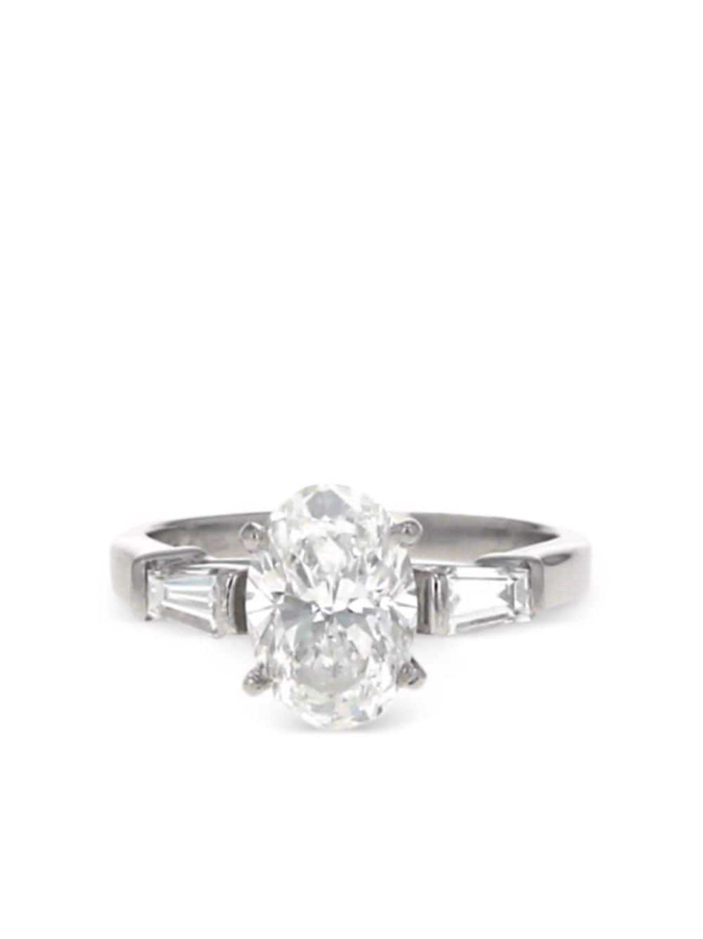 Bvlgari Pre-Owned platinum oval engagement ring -… - image 1