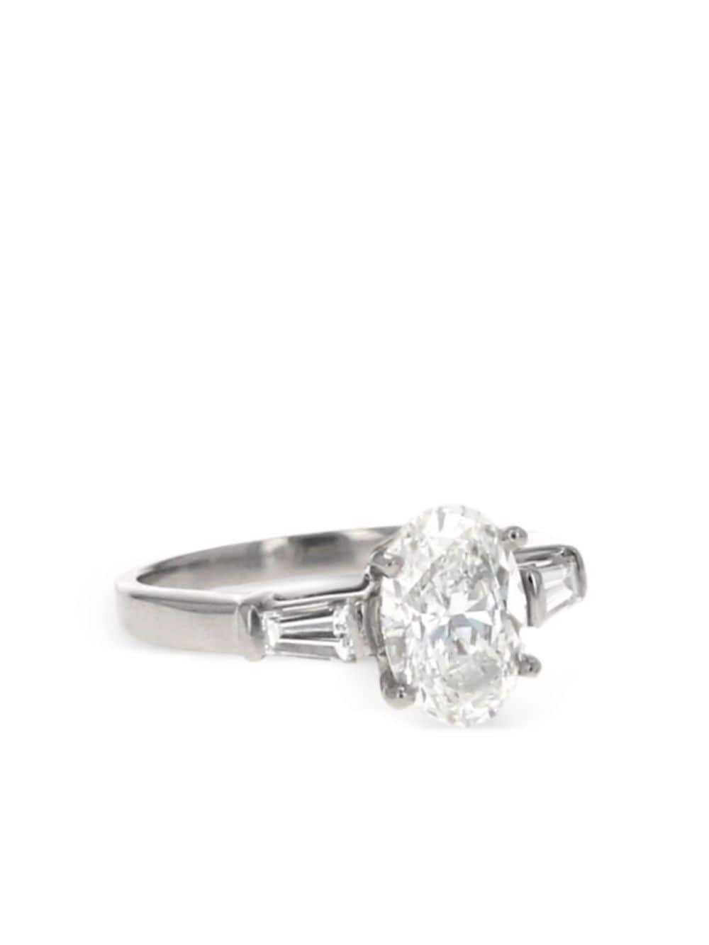 Bvlgari Pre-Owned platinum oval engagement ring -… - image 3