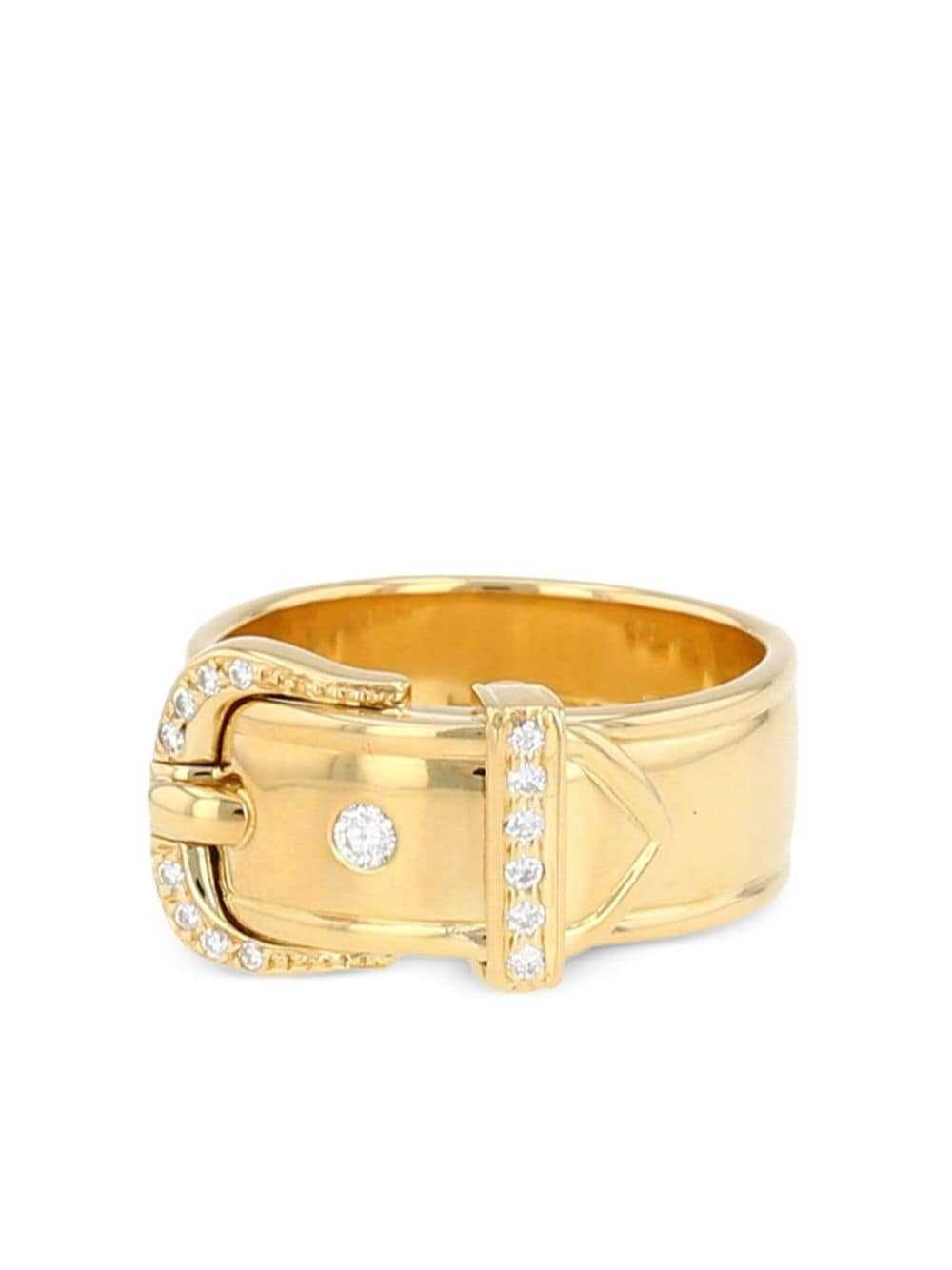 Hermès Pre-Owned 2010 18kt yellow gold belted ring - image 1