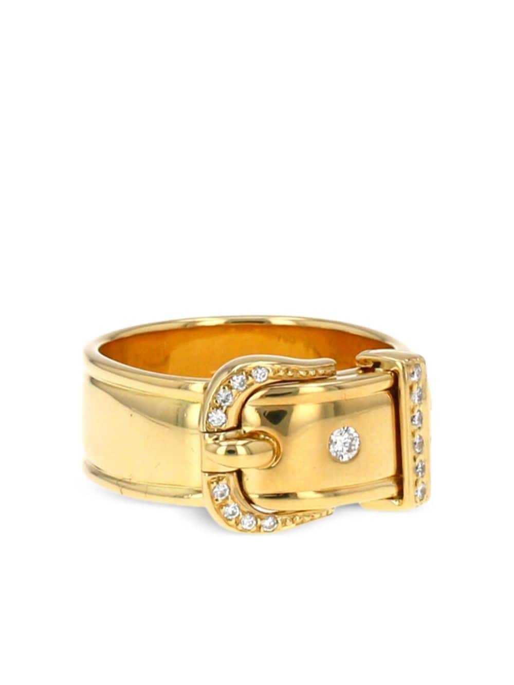 Hermès Pre-Owned 2010 18kt yellow gold belted ring - image 3