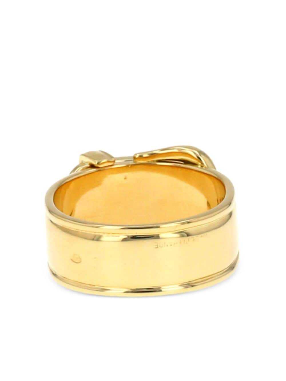 Hermès Pre-Owned 2010 18kt yellow gold belted ring - image 4