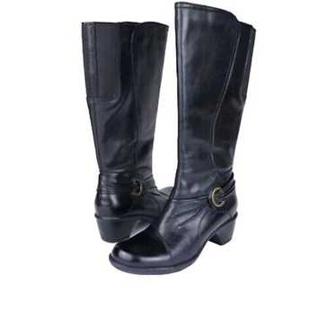 Clarks Biker Boots 5 Calf High Tall Black Leather… - image 1