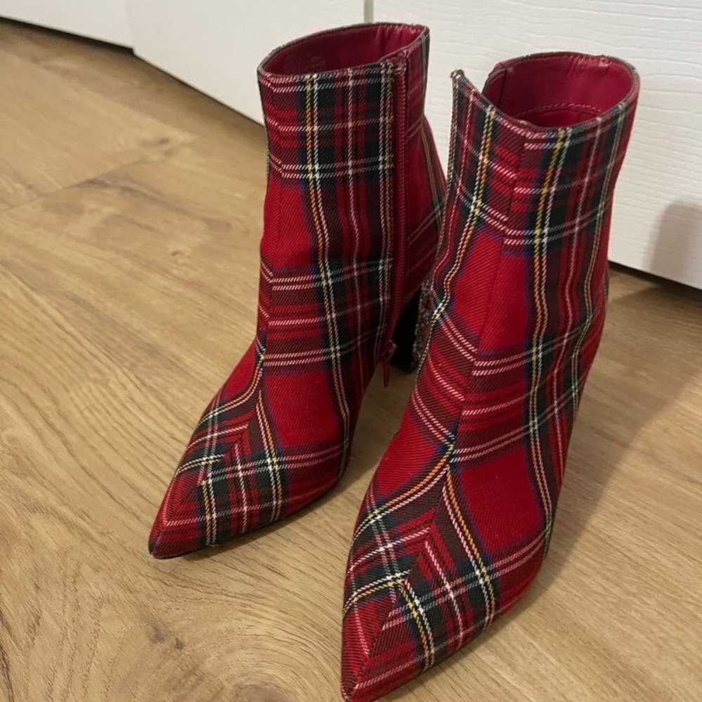 Betsey Johnson Plaid Booties - image 1