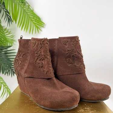 Vintage Brown Suede Boho Coastal Cowgirl Cottage … - image 1