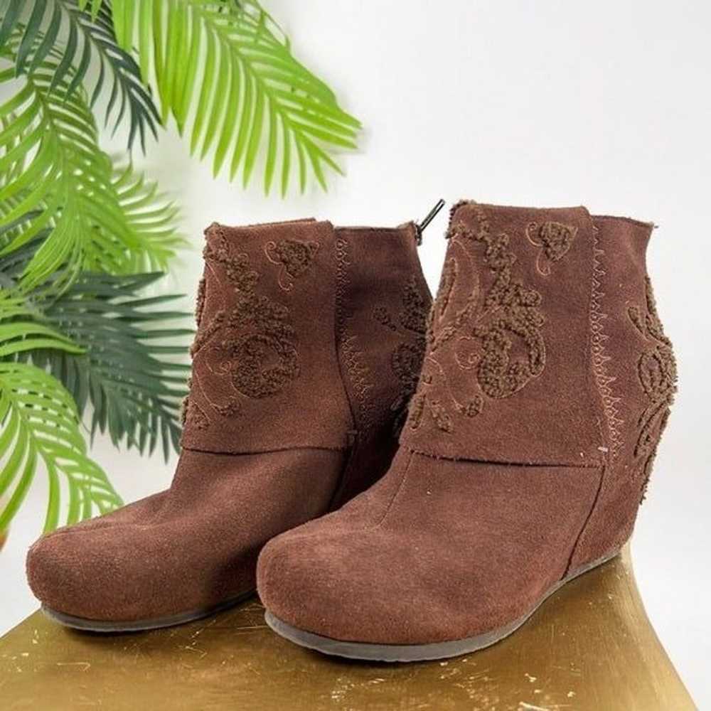 Vintage Brown Suede Boho Coastal Cowgirl Cottage … - image 2