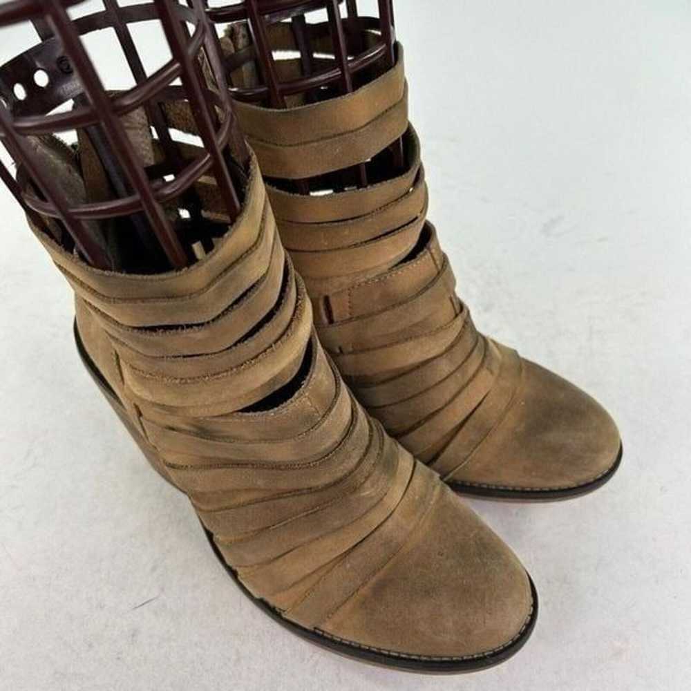 Free People HYBRID Strappy Leather Booties US 7 T… - image 5