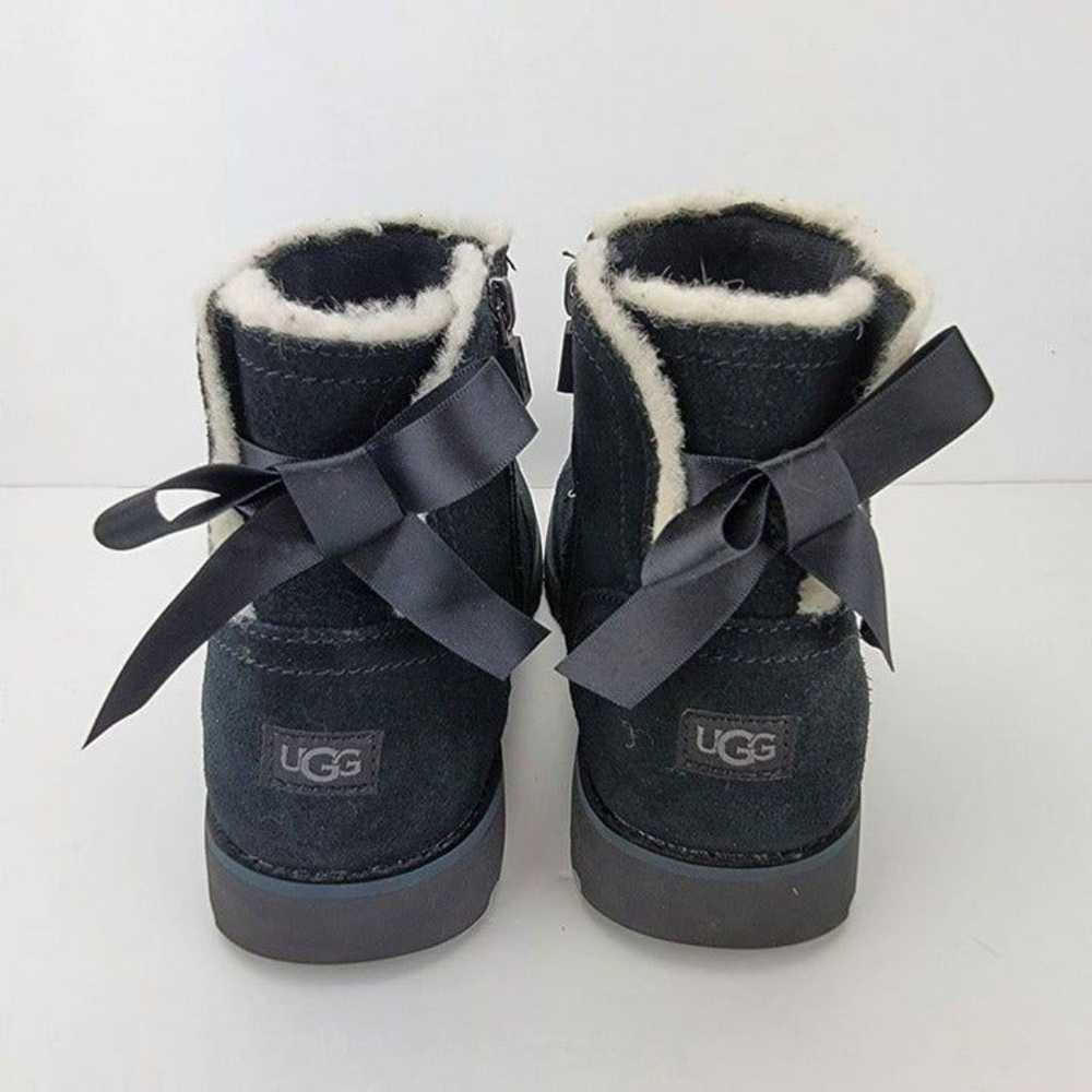 UGG Wms 5 Kids 4 Black Bows Zipper Cecily Leather… - image 4