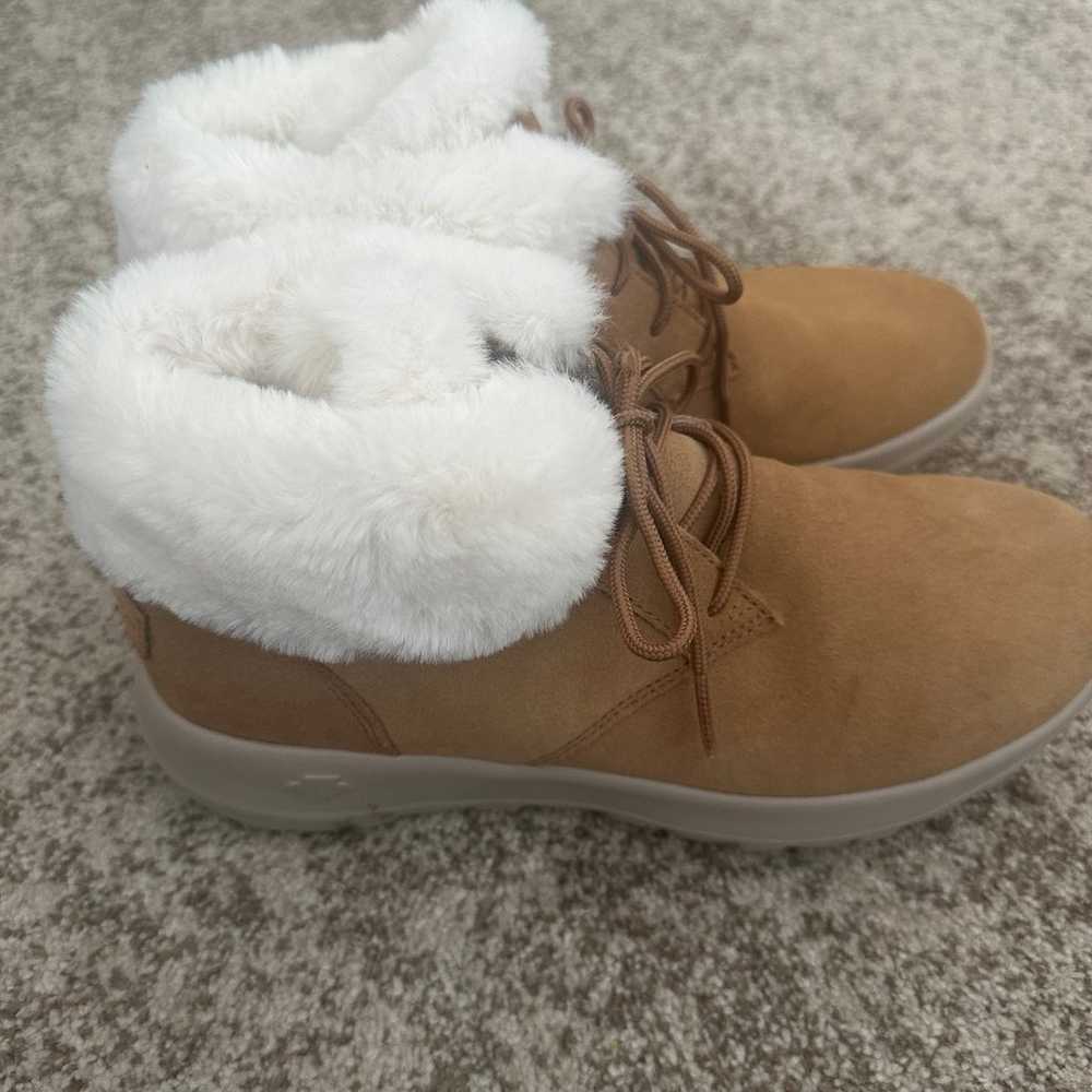 Skechers On The Go Joy Lush Suede Faux Fur Ankle … - image 2