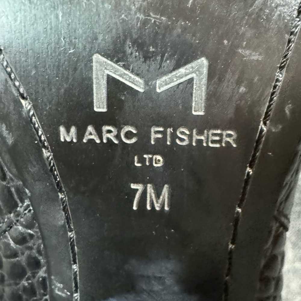 Marc Fisher LTD Croc-Embossed Black Leather Block… - image 4