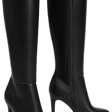 Black Leather Knee High Boots