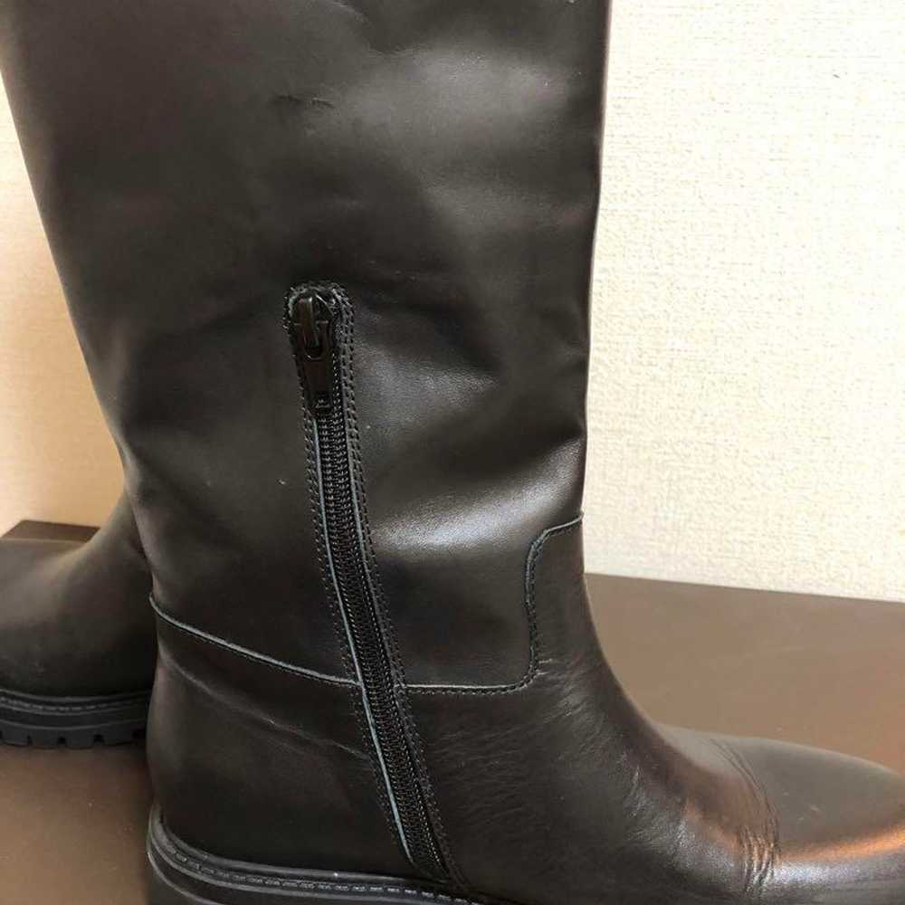 Black cow side long boots with side zipper. - image 3