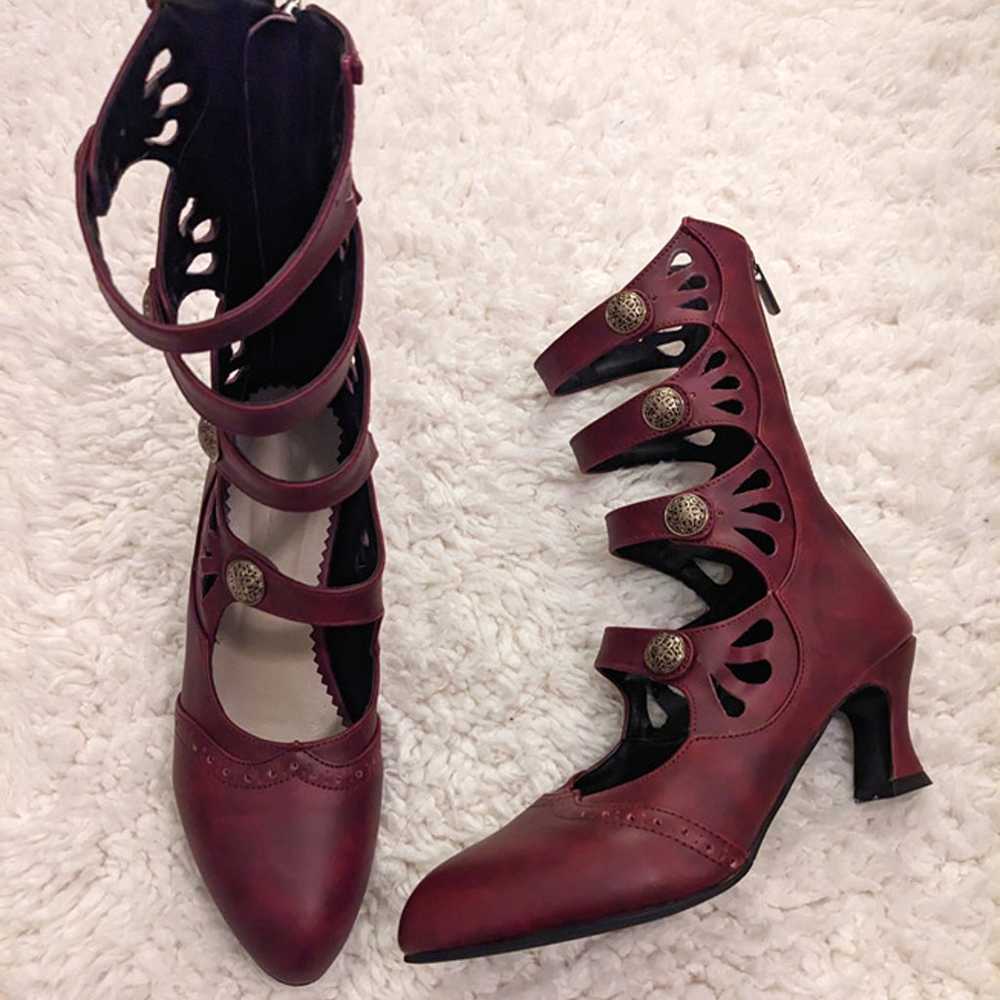 Wine red Sentaro short cutout boots new US 7.5 si… - image 1