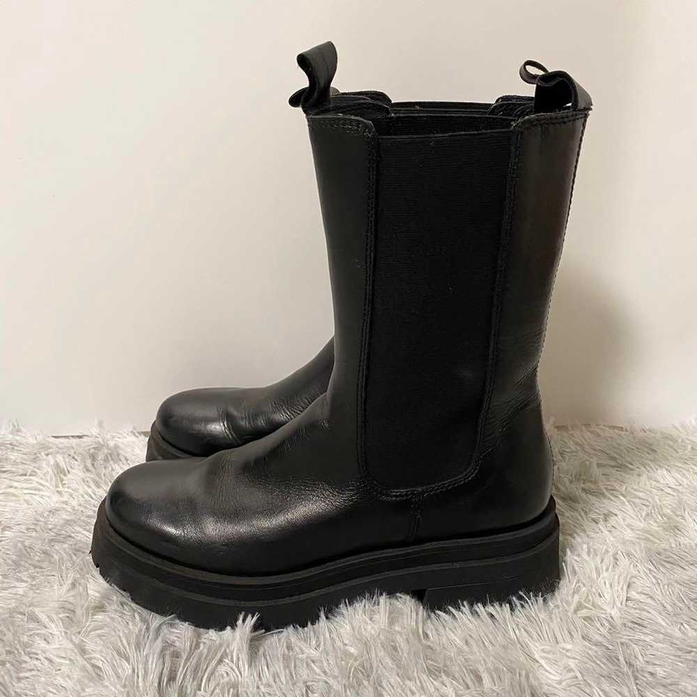 2351 ENESS Enes Side Gore Middle Boots 39 Black L… - image 1