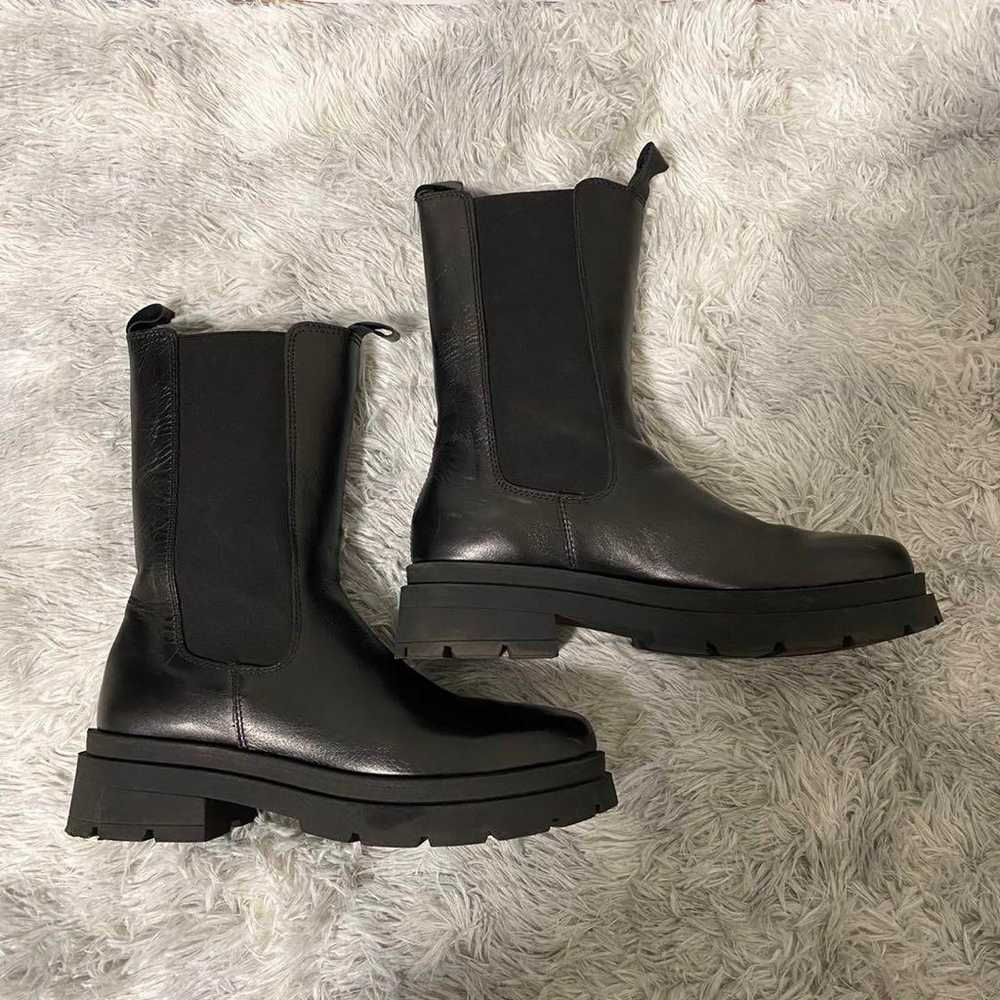 2351 ENESS Enes Side Gore Middle Boots 39 Black L… - image 3