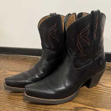 Ariat Darlin Black Leather Cowboy Ankle Boot 6.5 - image 1