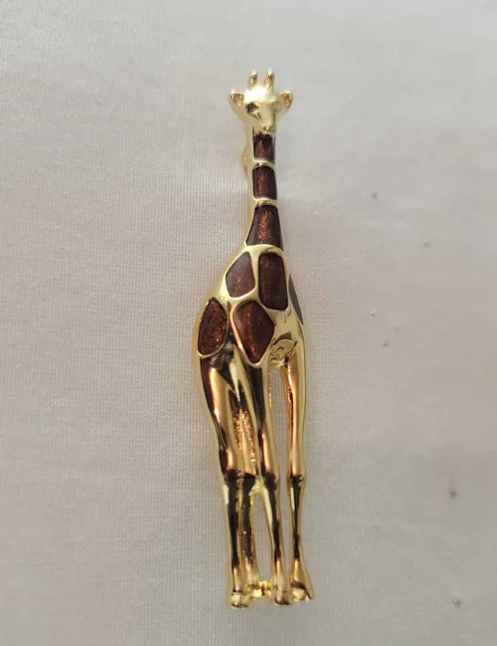 Liz Clairborne goldtone and brown enamel giraffe … - image 10