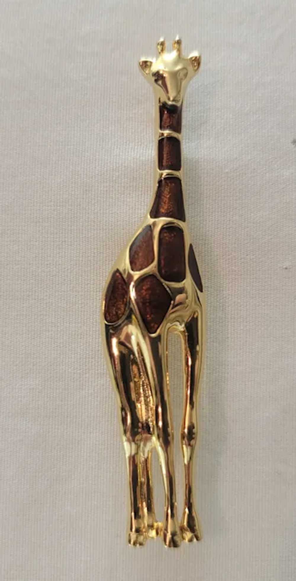 Liz Clairborne goldtone and brown enamel giraffe … - image 11