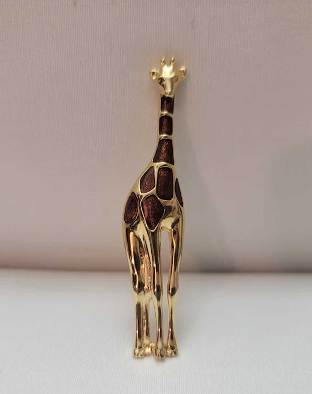 Liz Clairborne goldtone and brown enamel giraffe … - image 12