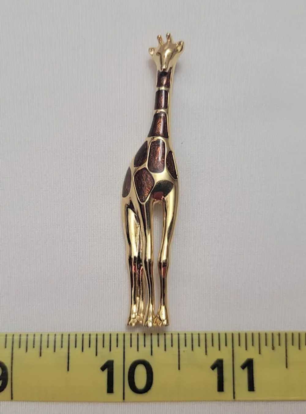 Liz Clairborne goldtone and brown enamel giraffe … - image 3