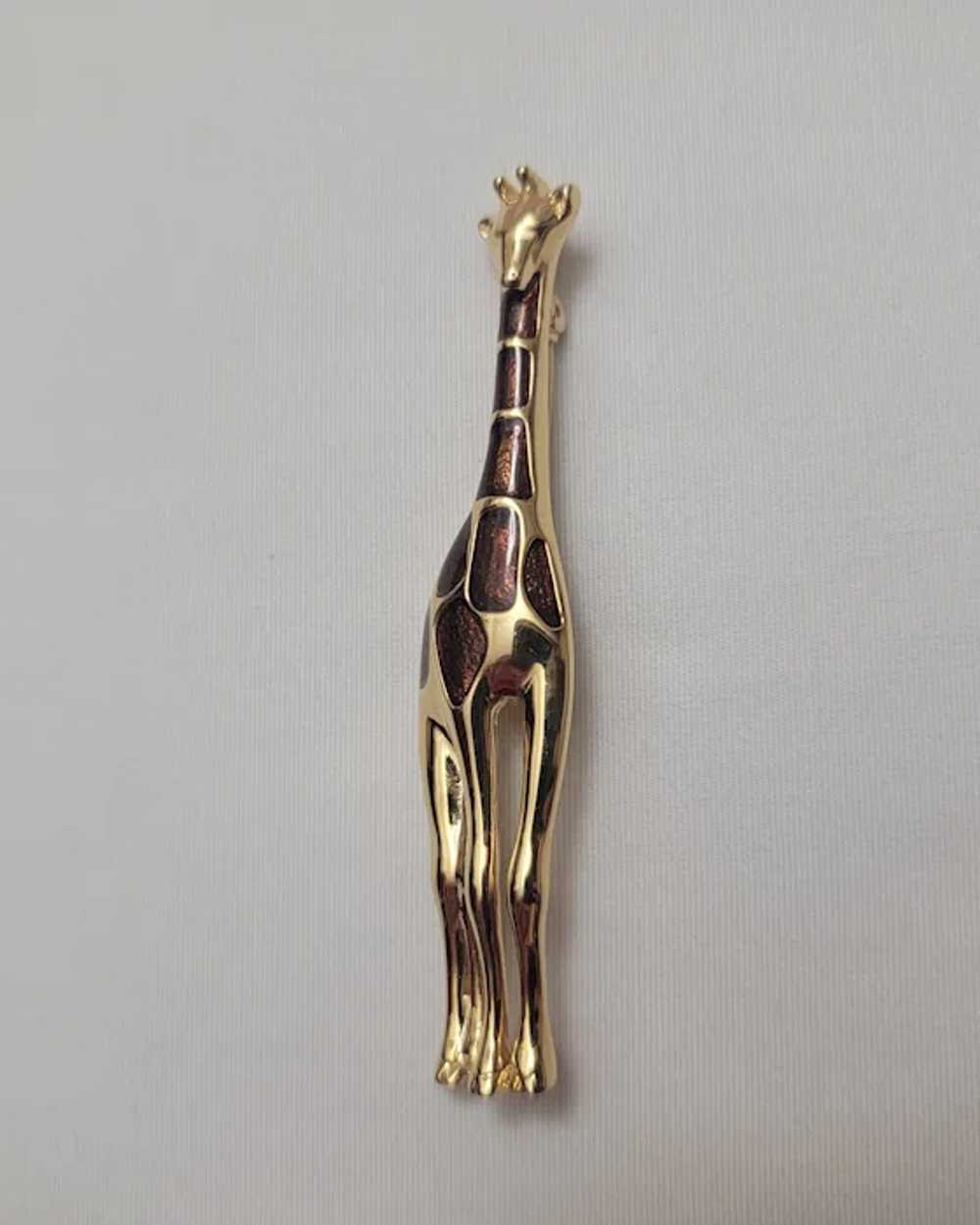 Liz Clairborne goldtone and brown enamel giraffe … - image 6