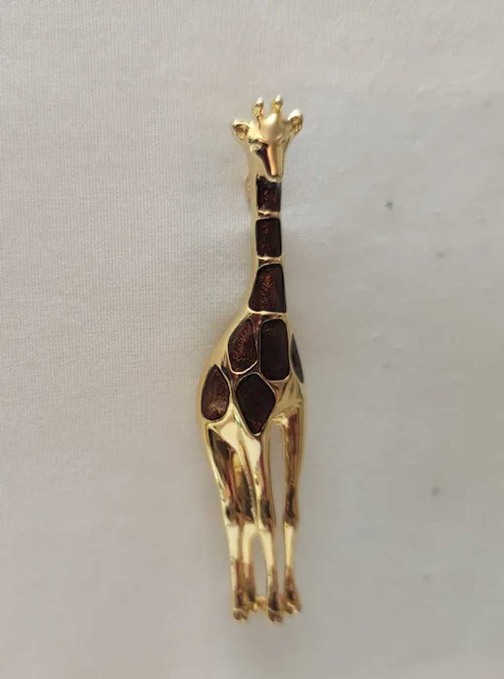 Liz Clairborne goldtone and brown enamel giraffe … - image 9