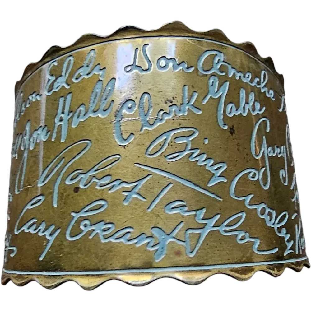 Vintage Movie Star Autograph Cuff Bracelet - image 1