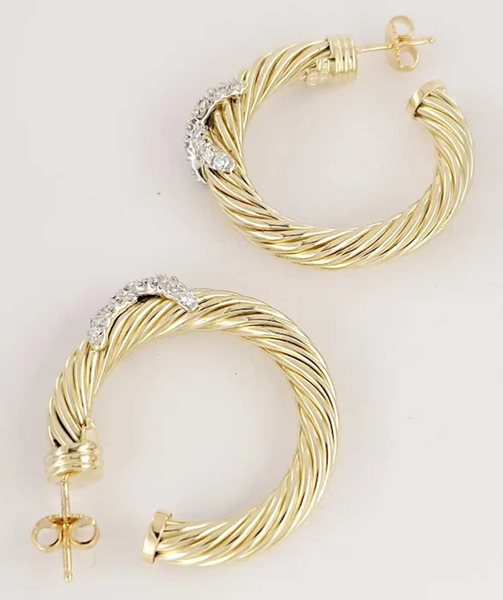 David Yurman Petite X Hoop Earrings in 14K Yellow… - image 4