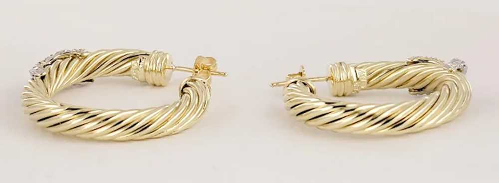 David Yurman Petite X Hoop Earrings in 14K Yellow… - image 6