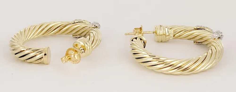 David Yurman Petite X Hoop Earrings in 14K Yellow… - image 7