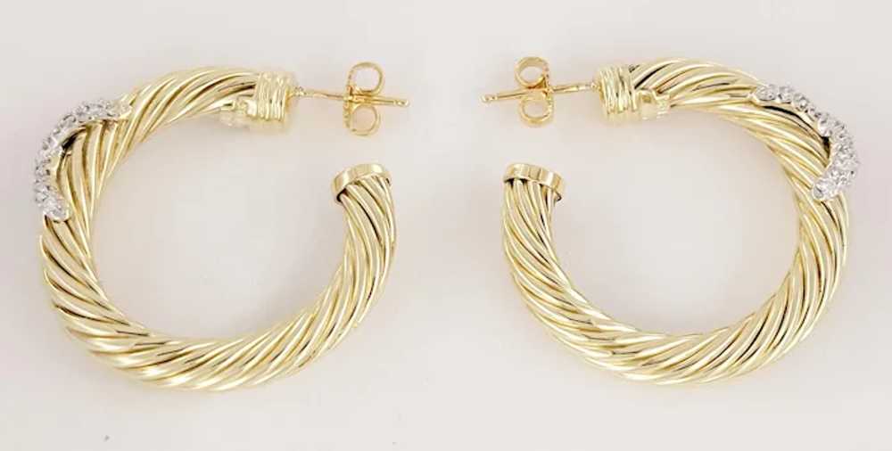 David Yurman Petite X Hoop Earrings in 14K Yellow… - image 9