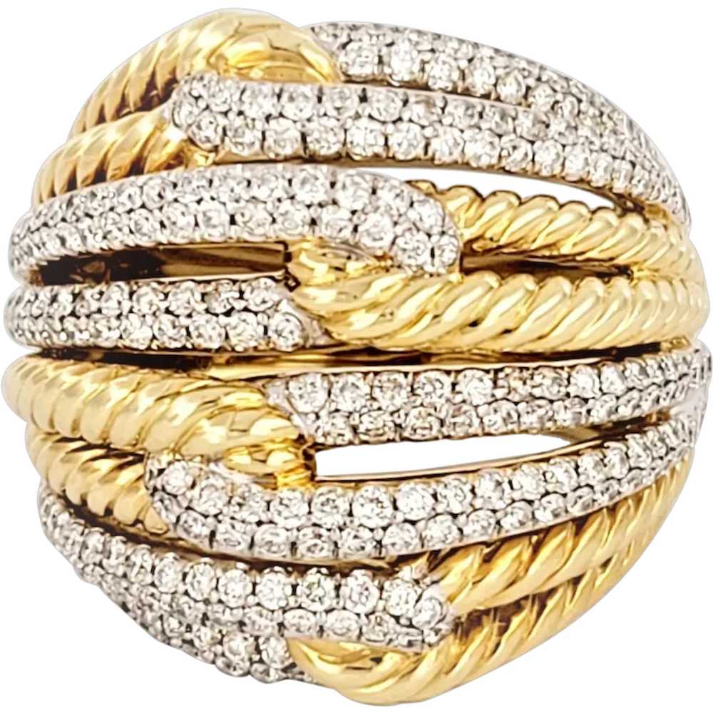 David Yurman Labyrinth Triple-Loop Diamond Ring Y… - image 1