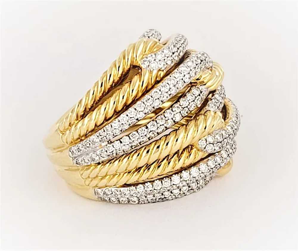 David Yurman Labyrinth Triple-Loop Diamond Ring Y… - image 2