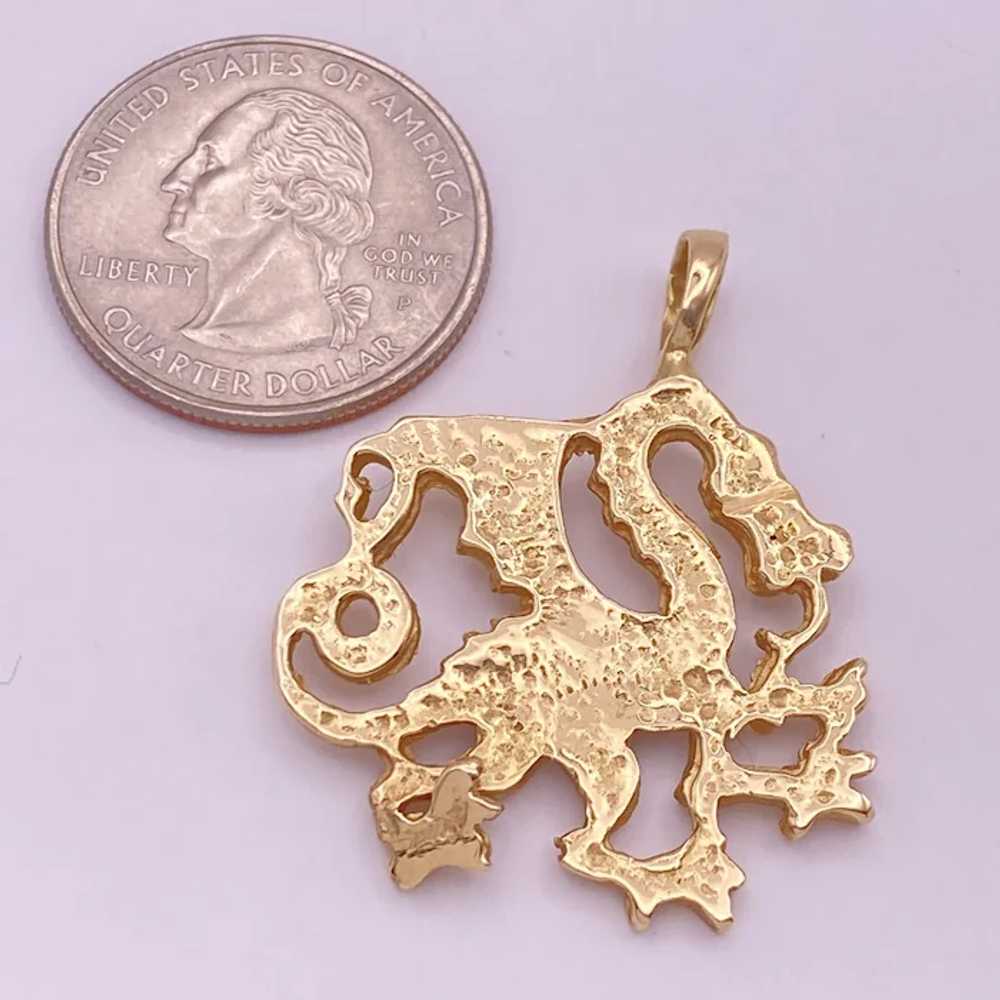 BIG Mystical Dragon Pendant 14K Gold - image 4