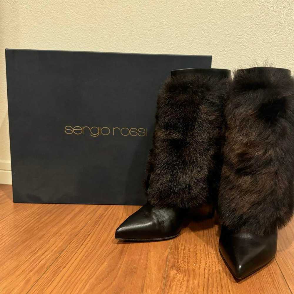 Sergio Rossi Fur Boots 37 Excellent condition Wit… - image 2