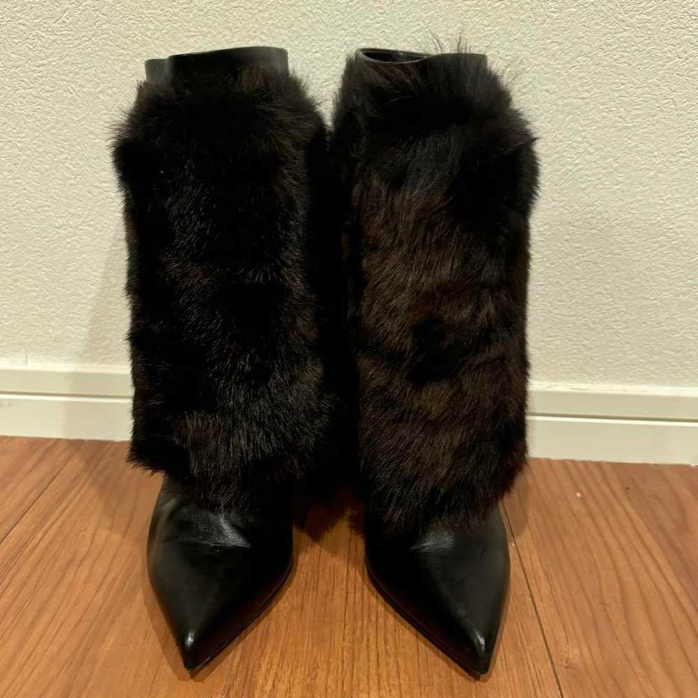 Sergio Rossi Fur Boots 37 Excellent condition Wit… - image 3