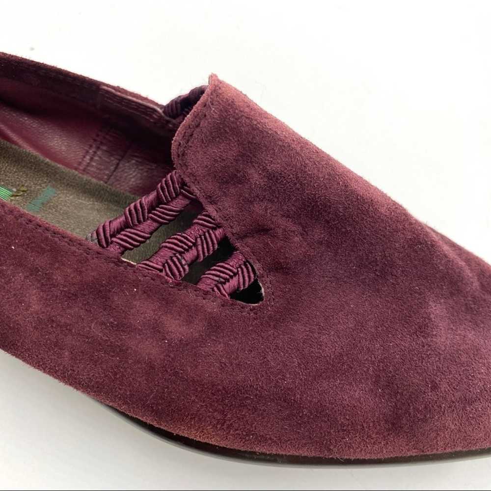 Unisa Suede Leather Flats Vintage Burgundy Red 90… - image 6