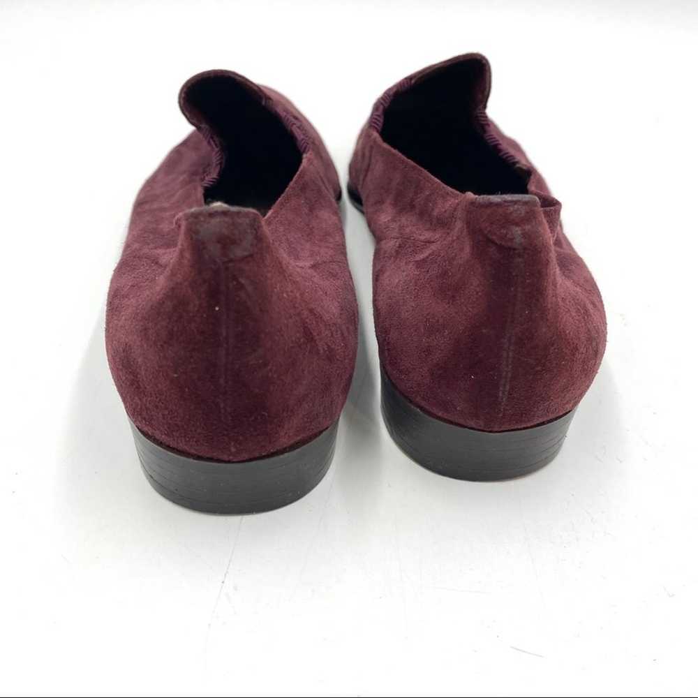 Unisa Suede Leather Flats Vintage Burgundy Red 90… - image 7