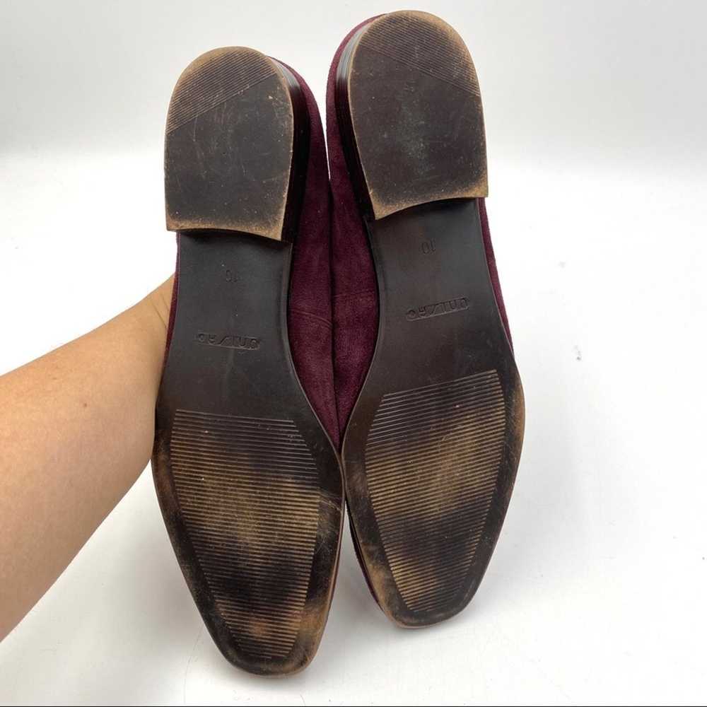 Unisa Suede Leather Flats Vintage Burgundy Red 90… - image 9