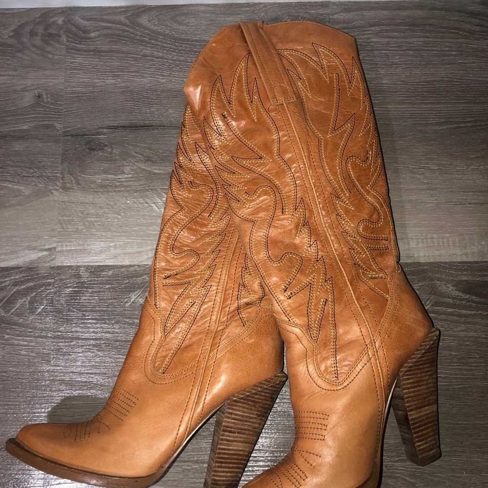 Jessica Simpson Alan Leather Cowboy Cowgirl Boots… - image 1