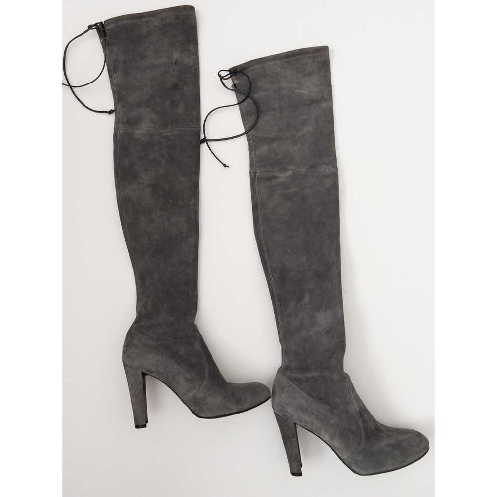 Stuart Weitzman Suede Over-The-Knee Sock Boots Si… - image 1