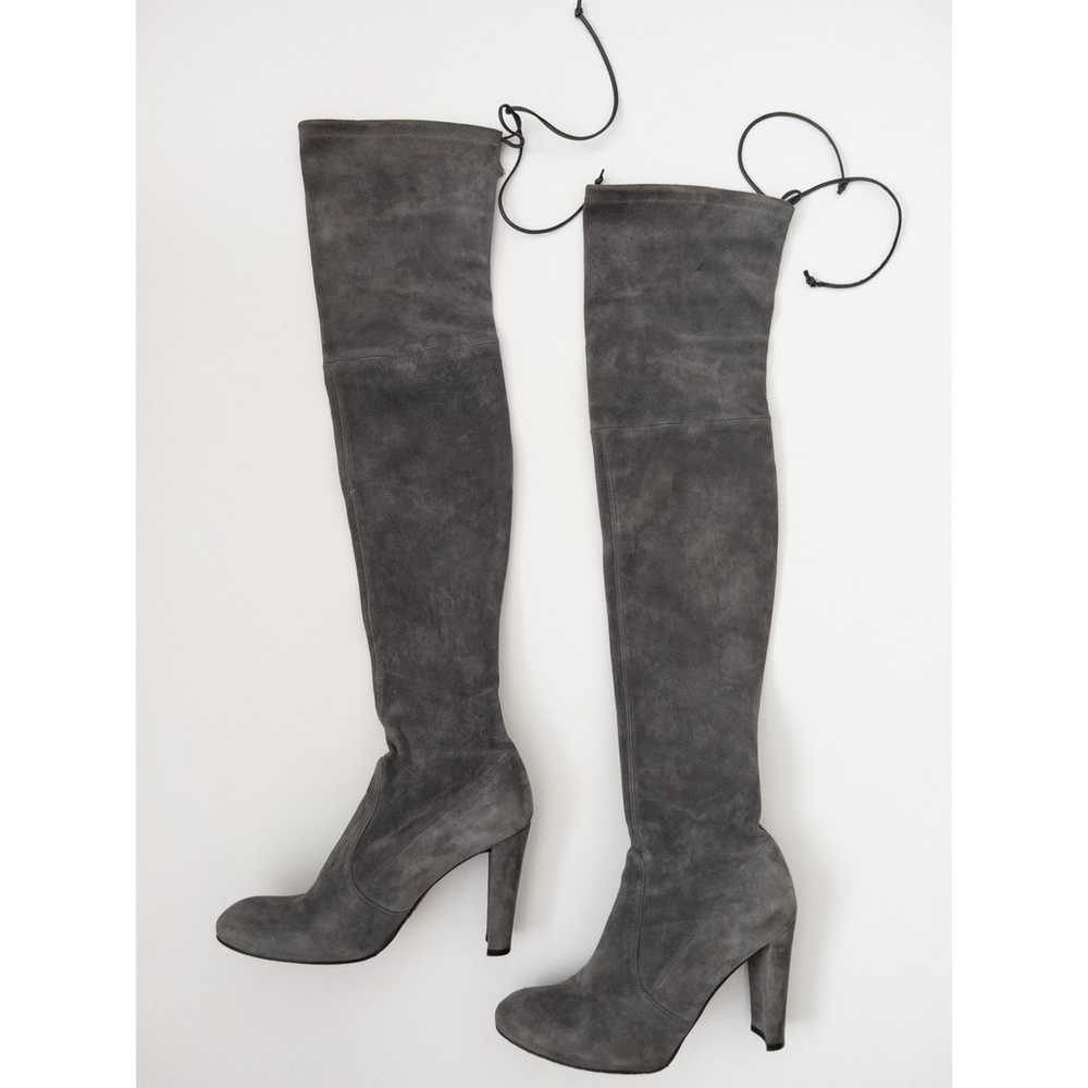 Stuart Weitzman Suede Over-The-Knee Sock Boots Si… - image 3