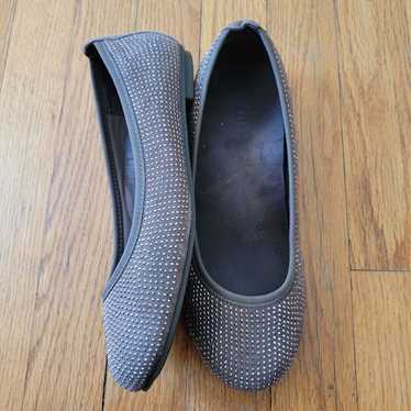 Vionic Orthotic Grey Studded Ballet Flats 6.5 Arch