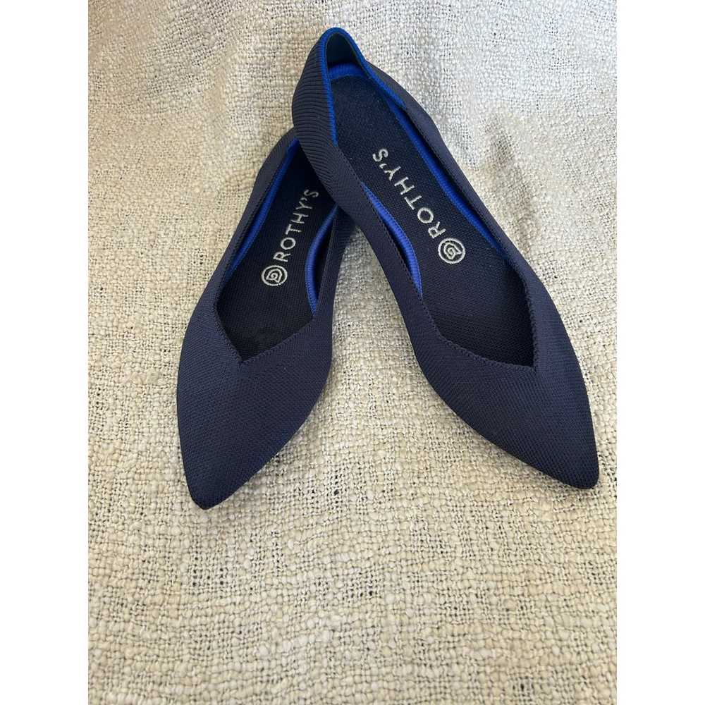 Rothy’s The Pointed Maritime Navy Blue Flats Size… - image 1