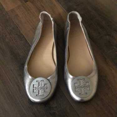 Tory Burch Reva Silver Flats