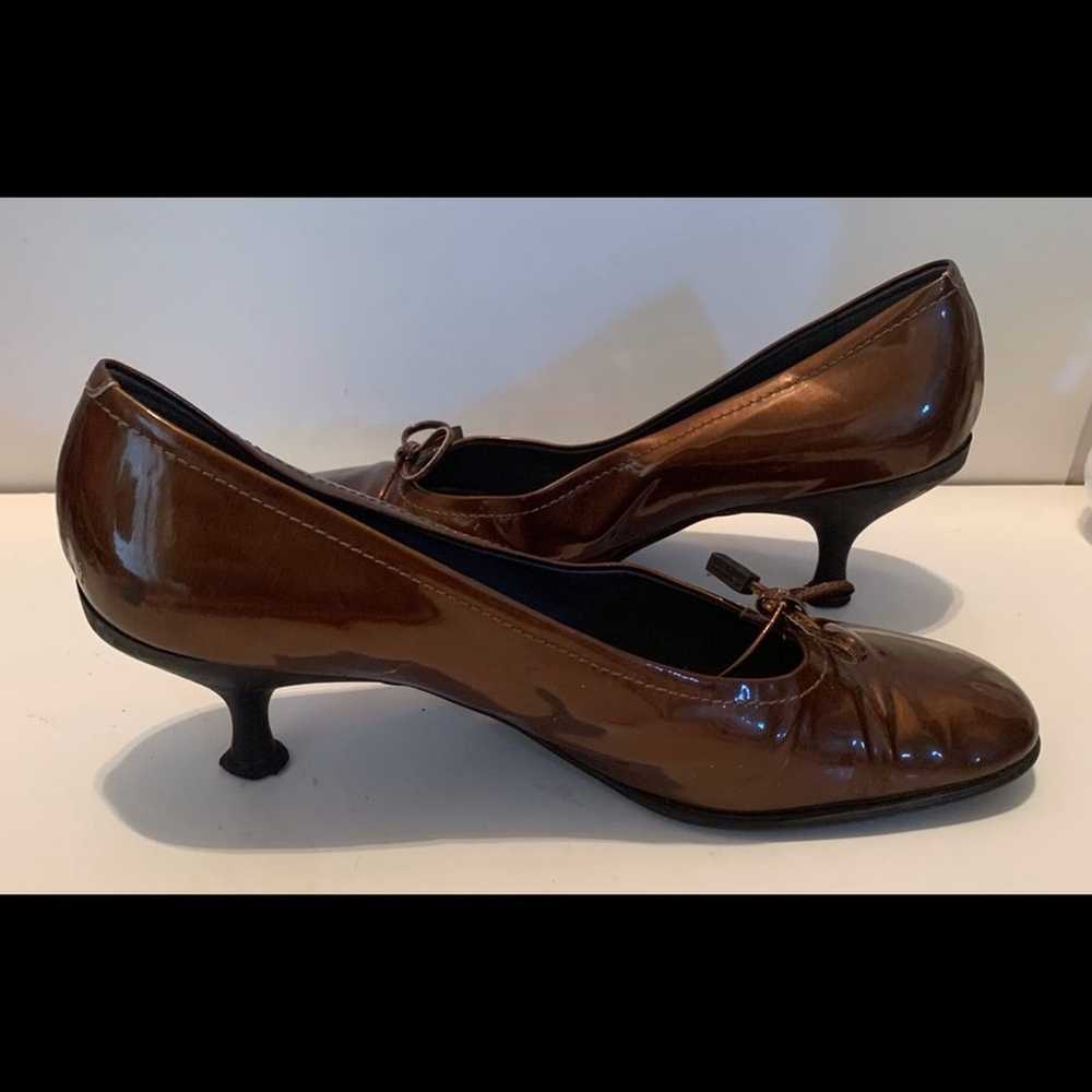 BALLY VINTAGE Brown PATENT TAK Kitten HEEL 8.5M - image 5